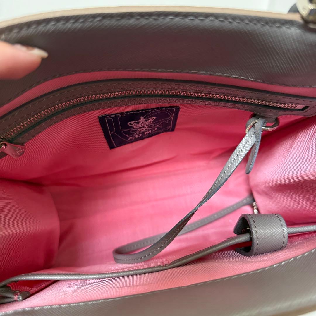 美品 ADMJ バンブーハンドル 2way ショルダーバッグ トートバッグ