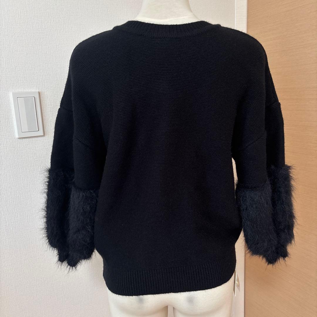 新品　TORRAZZO DONNA ファースリーブ2wayプルオーバー　ブラック