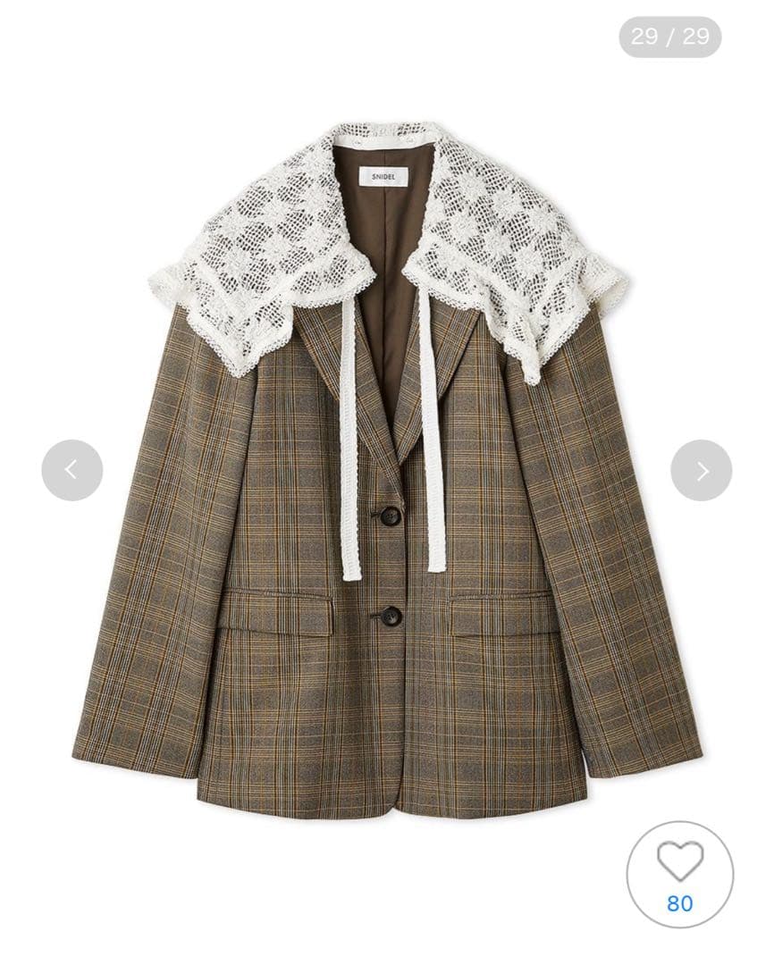 snidelレースカラーテーラードジャケット