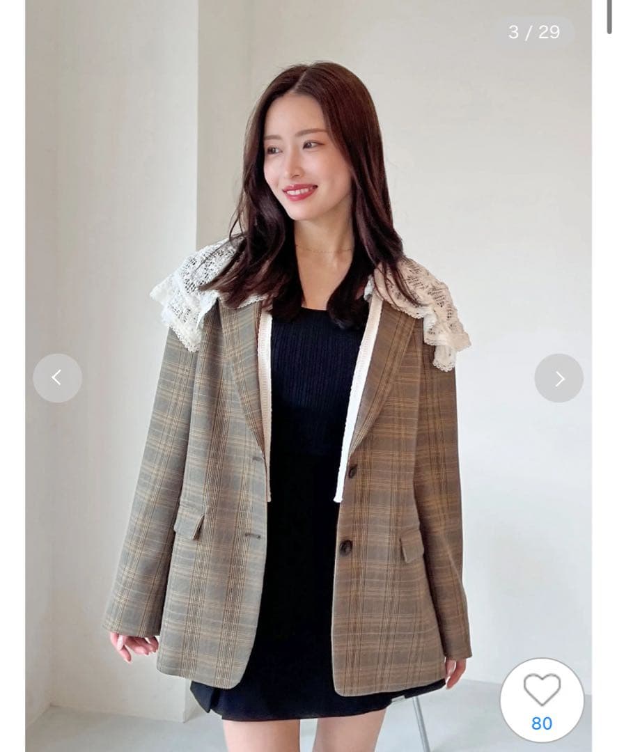 snidelレースカラーテーラードジャケット