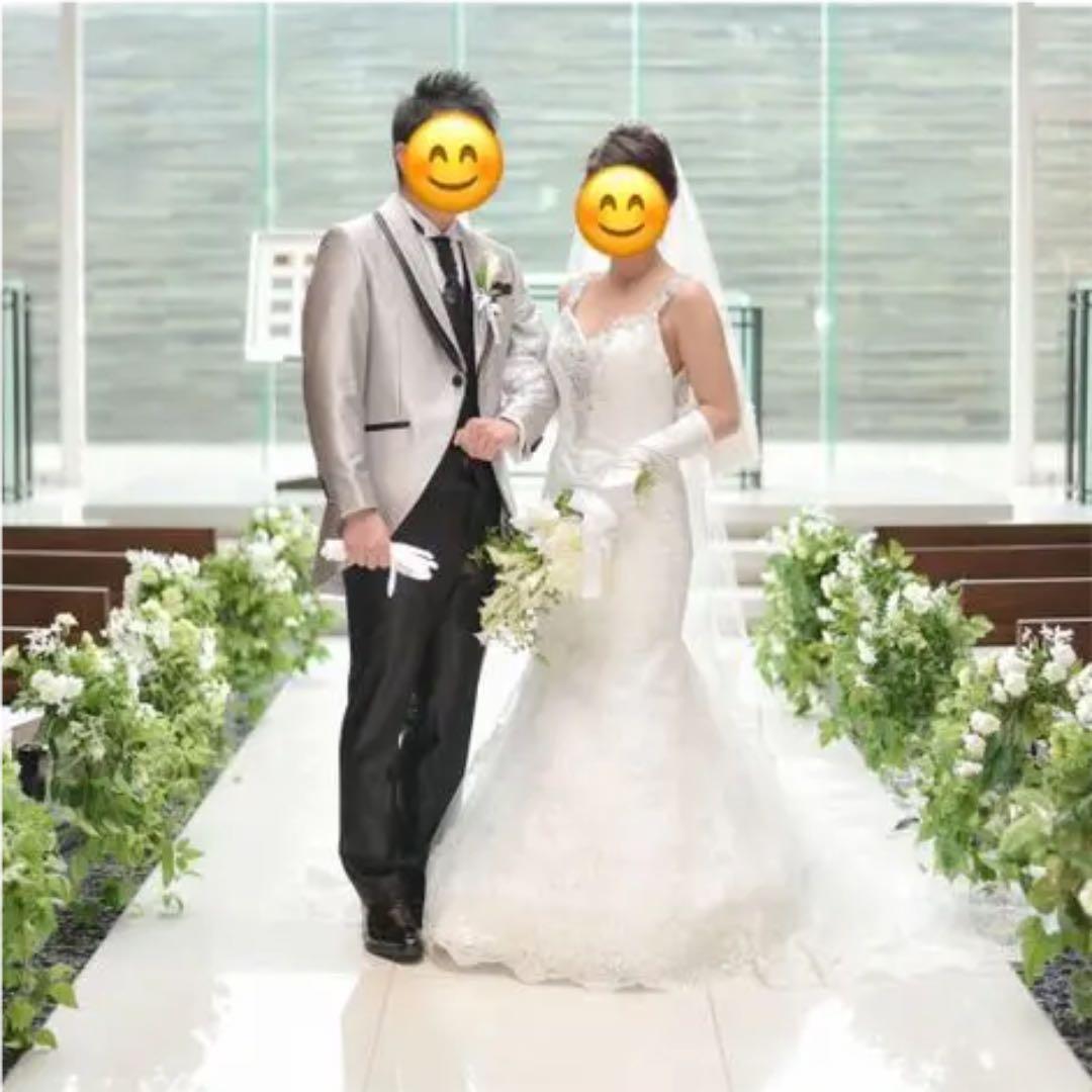 ※del※ウェディング タキシード モーニング スーツ シルバー 3点