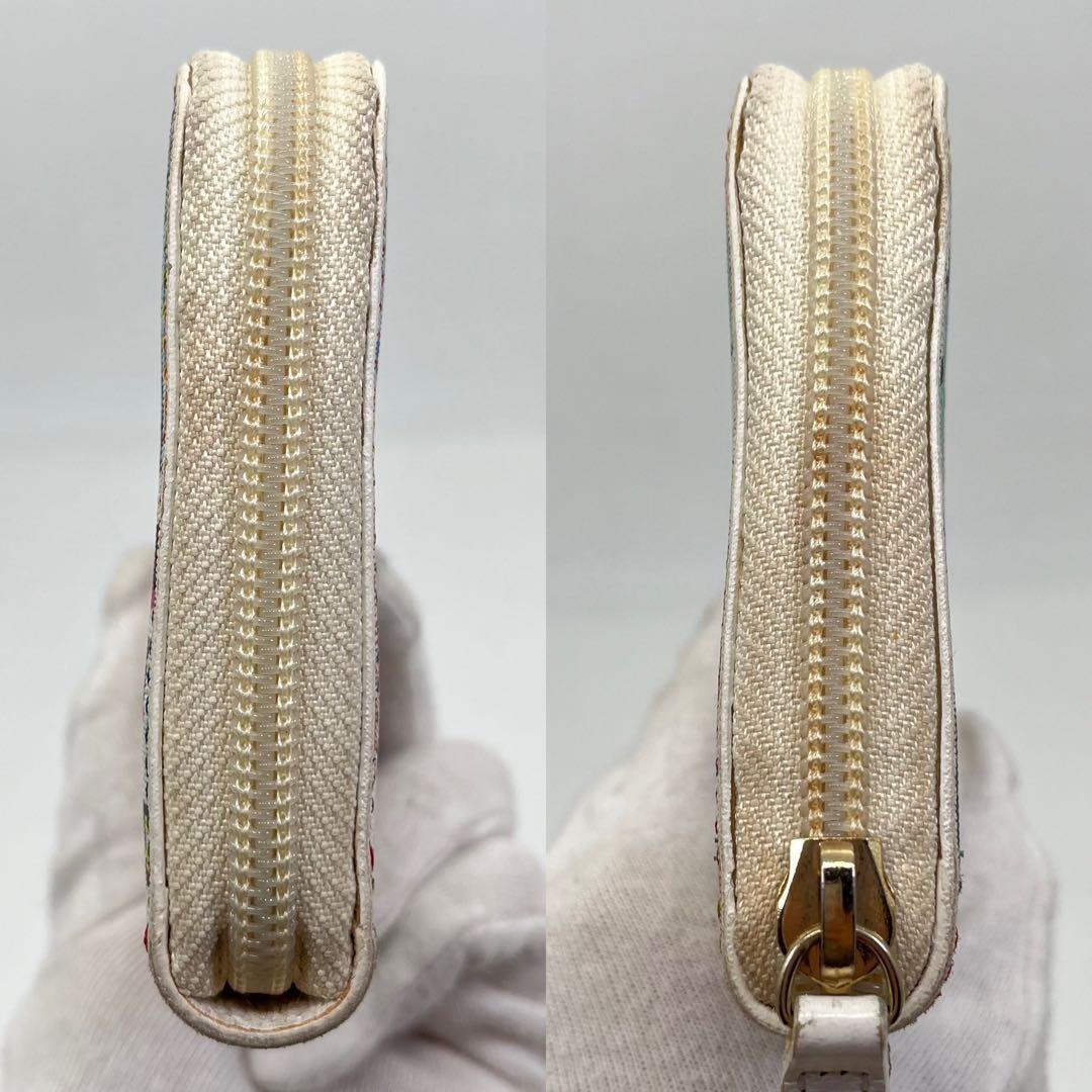 【希少】FENDI 長財布 ラウンドファスナー ズッカ柄 マルチカラー PVC