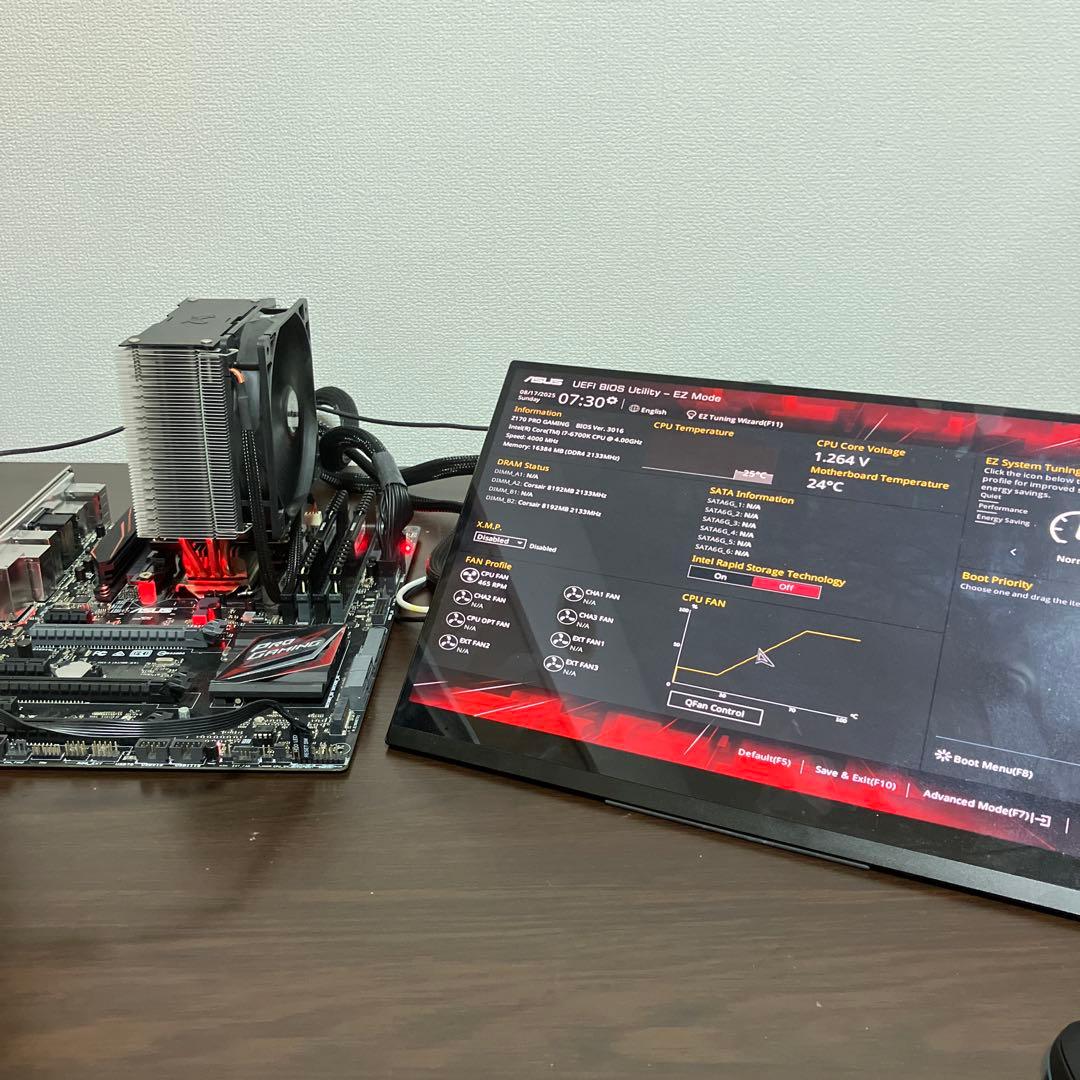 i7-6700k、ASUS Z170 PRO GAMING、DDR4 16GB
