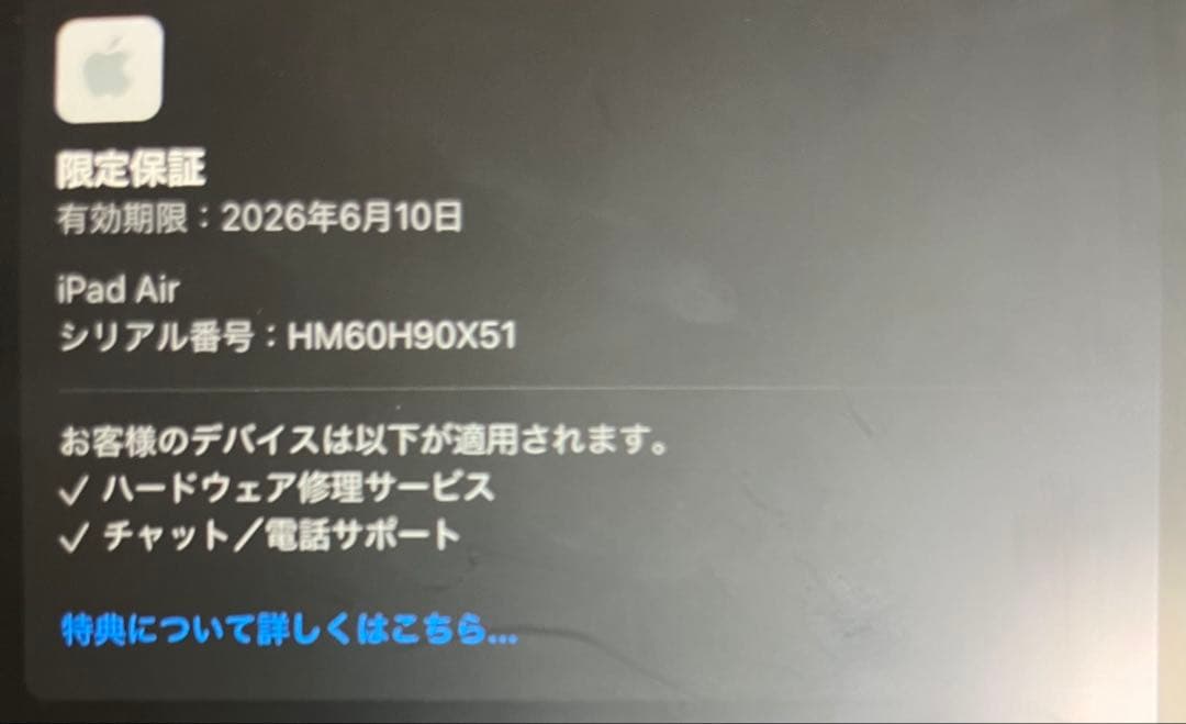 iPad Air(M2) 11インチ セルラーモデル 256GB スターライト