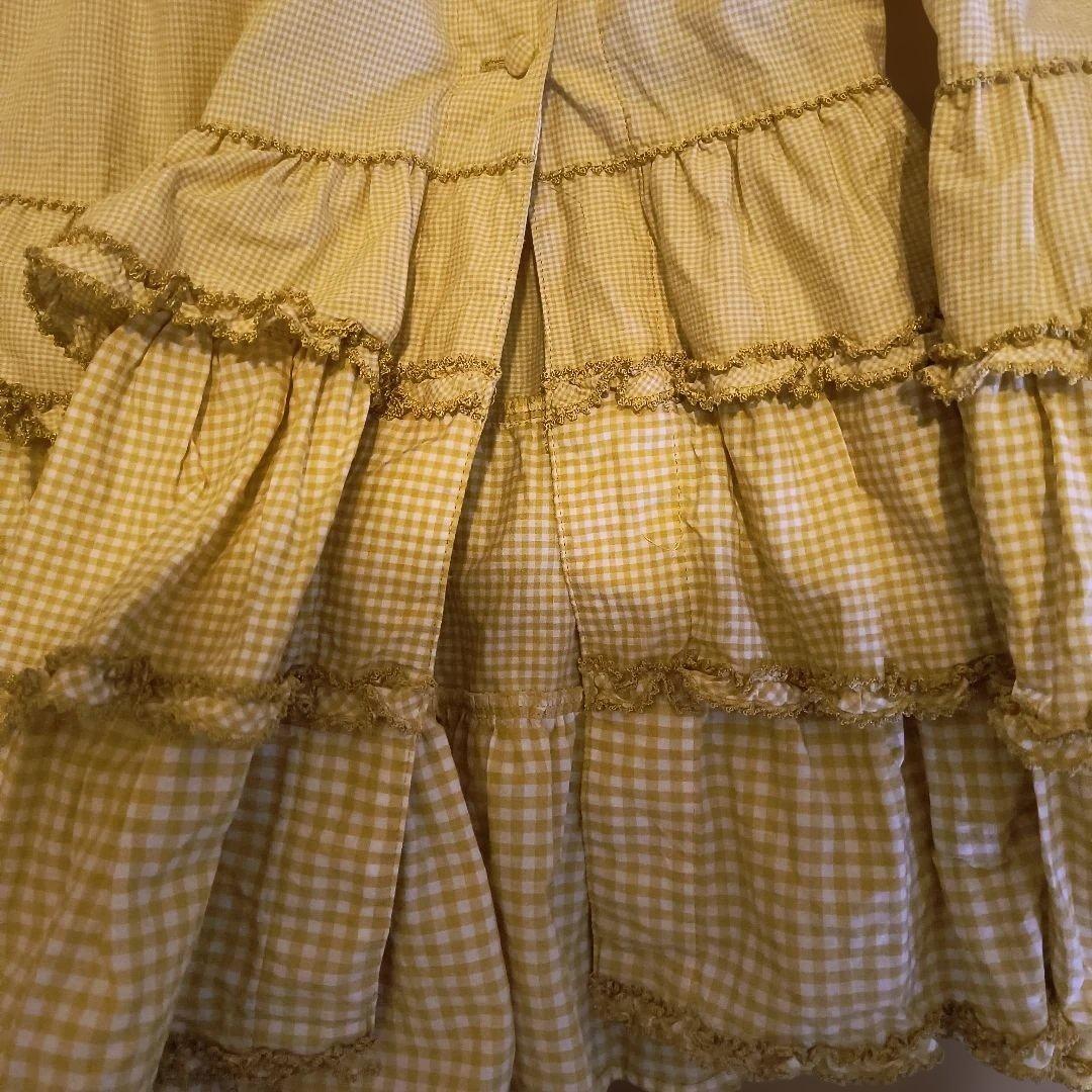 WONDERFUL WORLD 黄色ギンガムチェックロングワンピース（中古品）