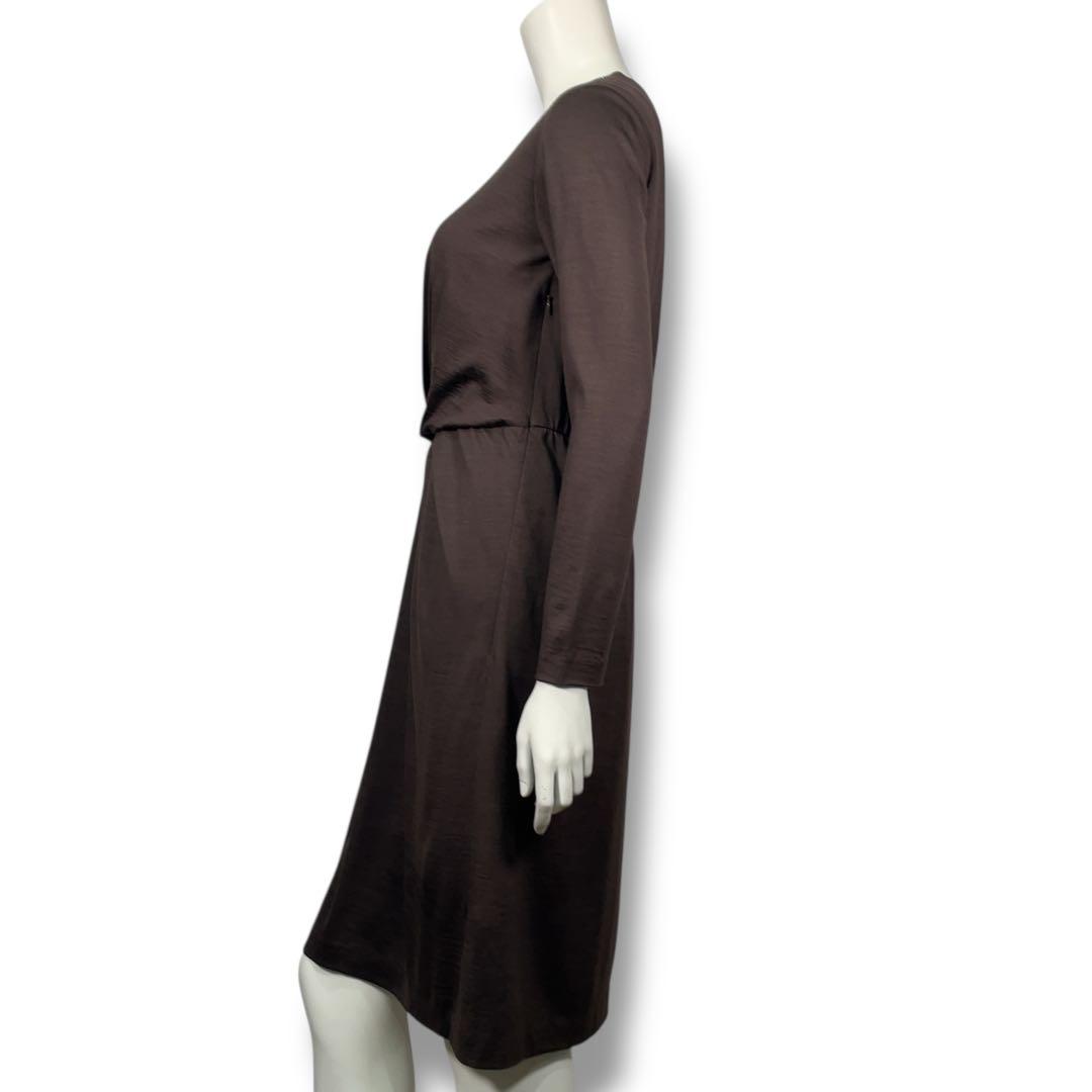 極美品 モラビト 上質ウール100% ビーズ装飾 ドレープワンピース 38