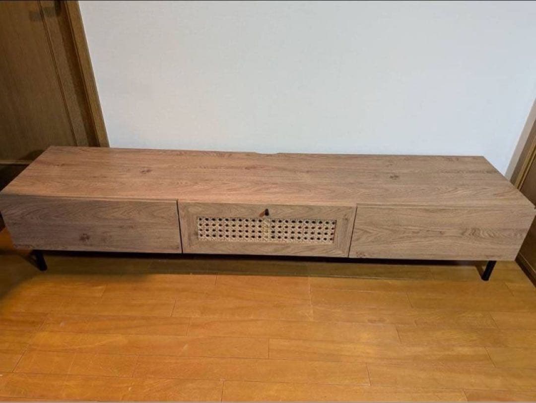 ■送料込■LOWYA ラタンテレビ台 ナチュラルブラックテレビボードラック180