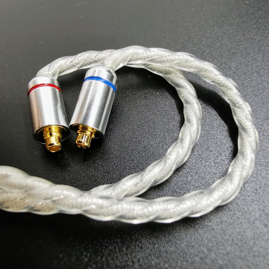 【1点のみ】7N粒子単結晶銅銀メッキ リッツ構造ケーブルMMCX3.5mm L字