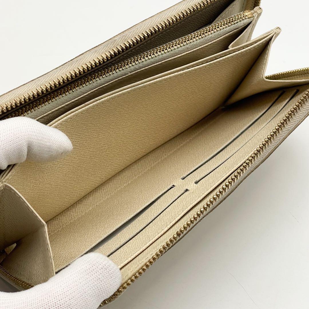 ルイヴィトン ジッピーウォレット ダミエ アズール ラウンド 長財布 ホワイト