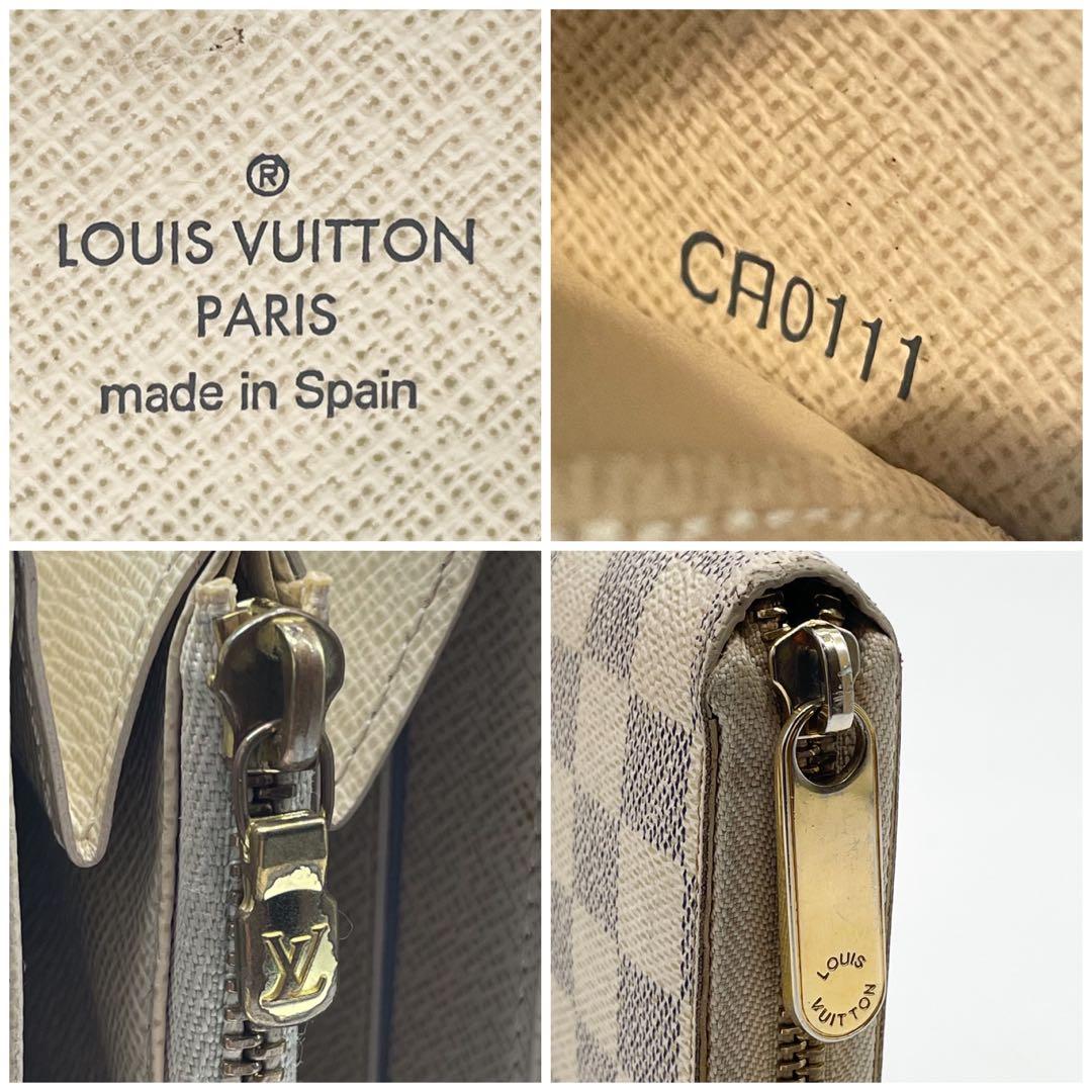 ルイヴィトン ジッピーウォレット ダミエ アズール ラウンド 長財布 ホワイト