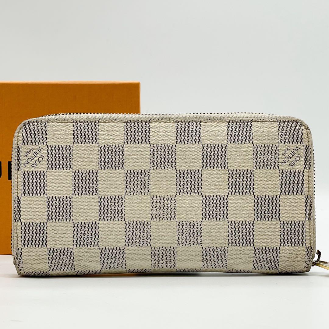 ルイヴィトン ジッピーウォレット ダミエ アズール ラウンド 長財布 ホワイト