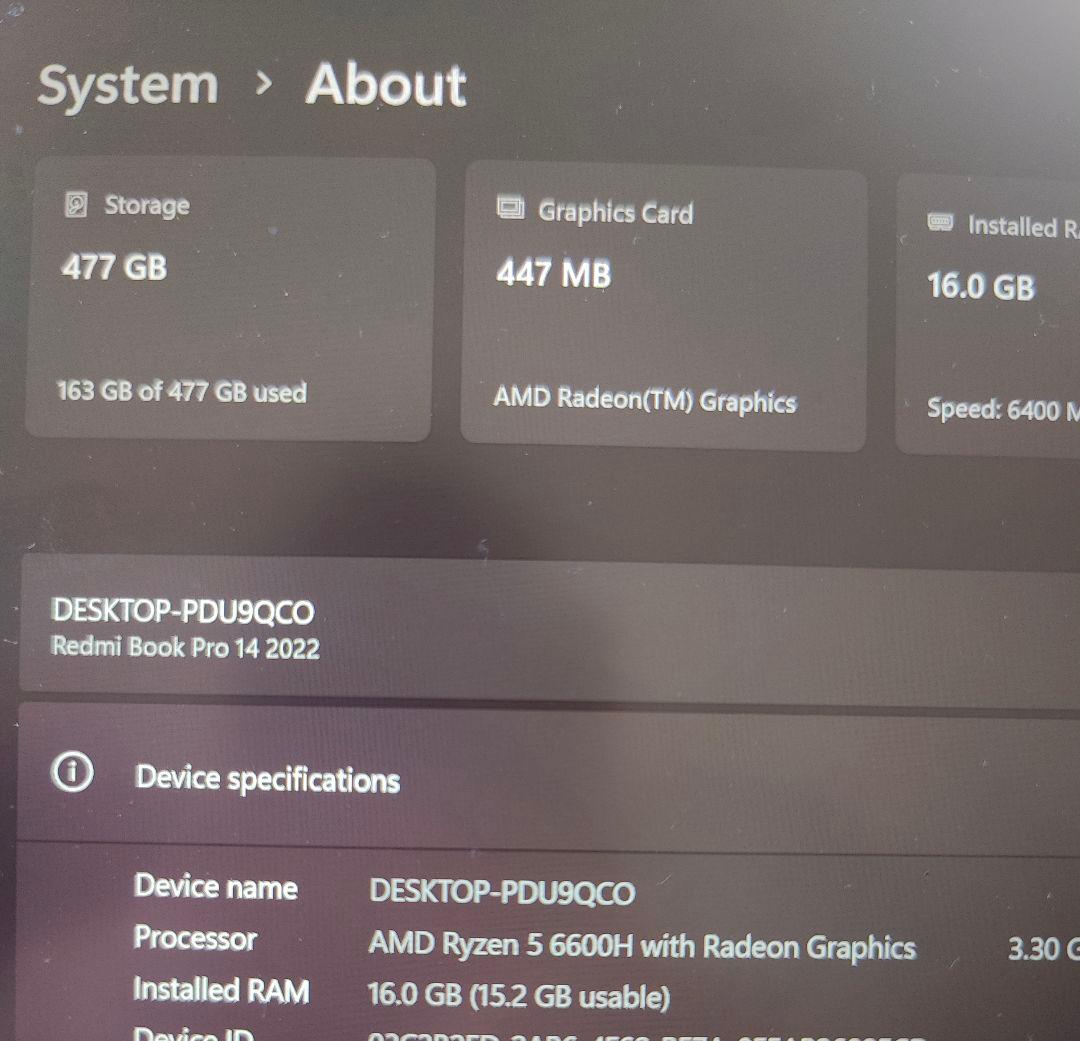 その他ノートPC本体 RedmiBook pro 14