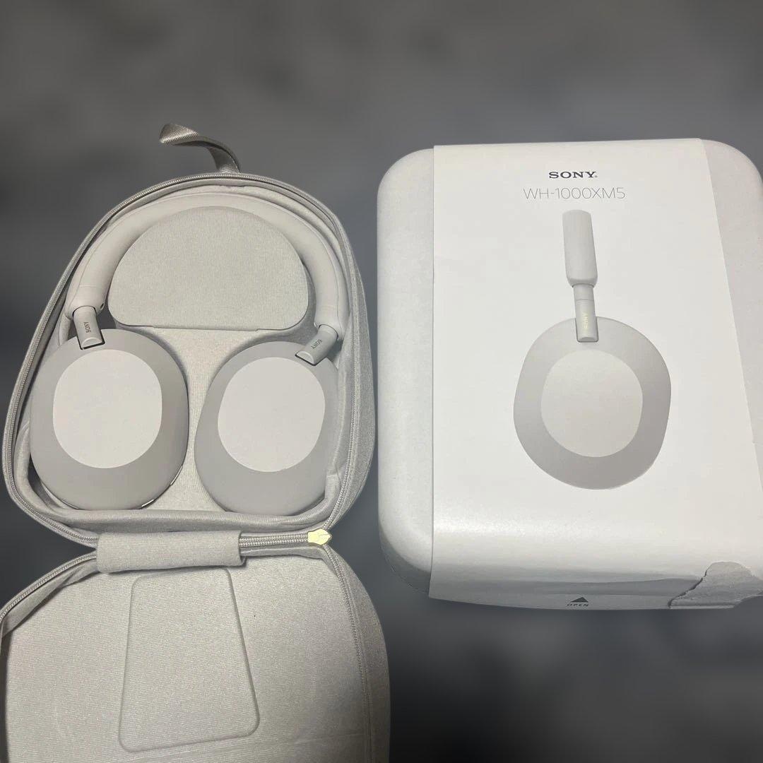 Sony WH-1000XM5 ワイヤレスヘッドホン グレー ケース付き