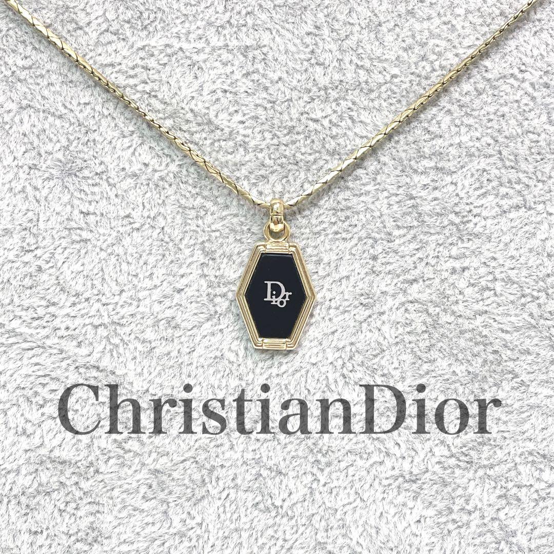 Christian Diorゴールド リンクチェーン ネックレス ペンタゴン