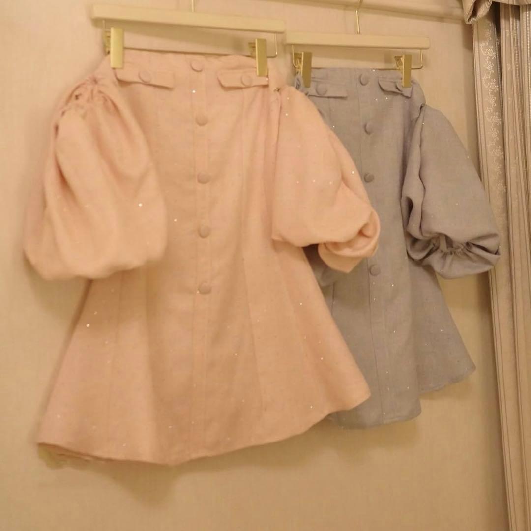 ciel ラインストーンオフショルフレアワンピース