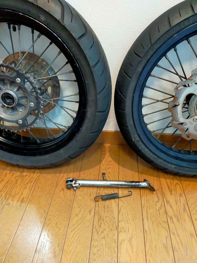 KLX250 17インチホイール 前後セット+ショートスタンド