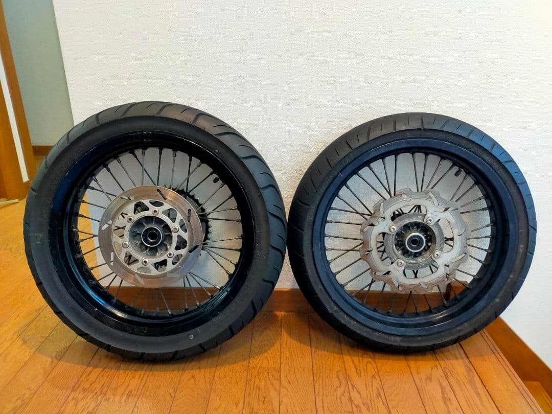 KLX250 17インチホイール 前後セット+ショートスタンド