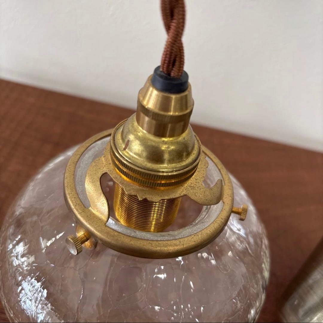 安土草多　ペンダントライト [E17] 平球 クラック　 ガラス 照明