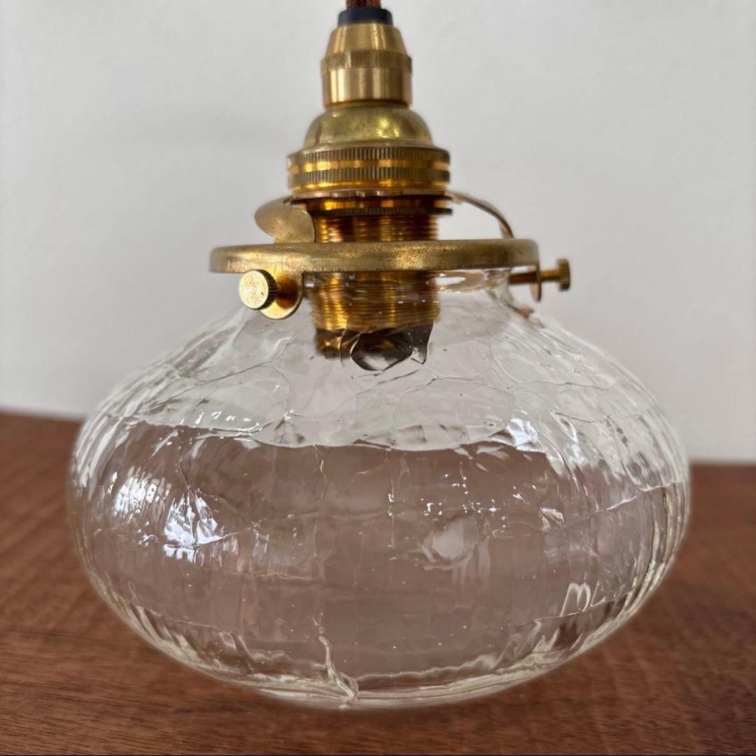 安土草多　ペンダントライト [E17] 平球 クラック　 ガラス 照明