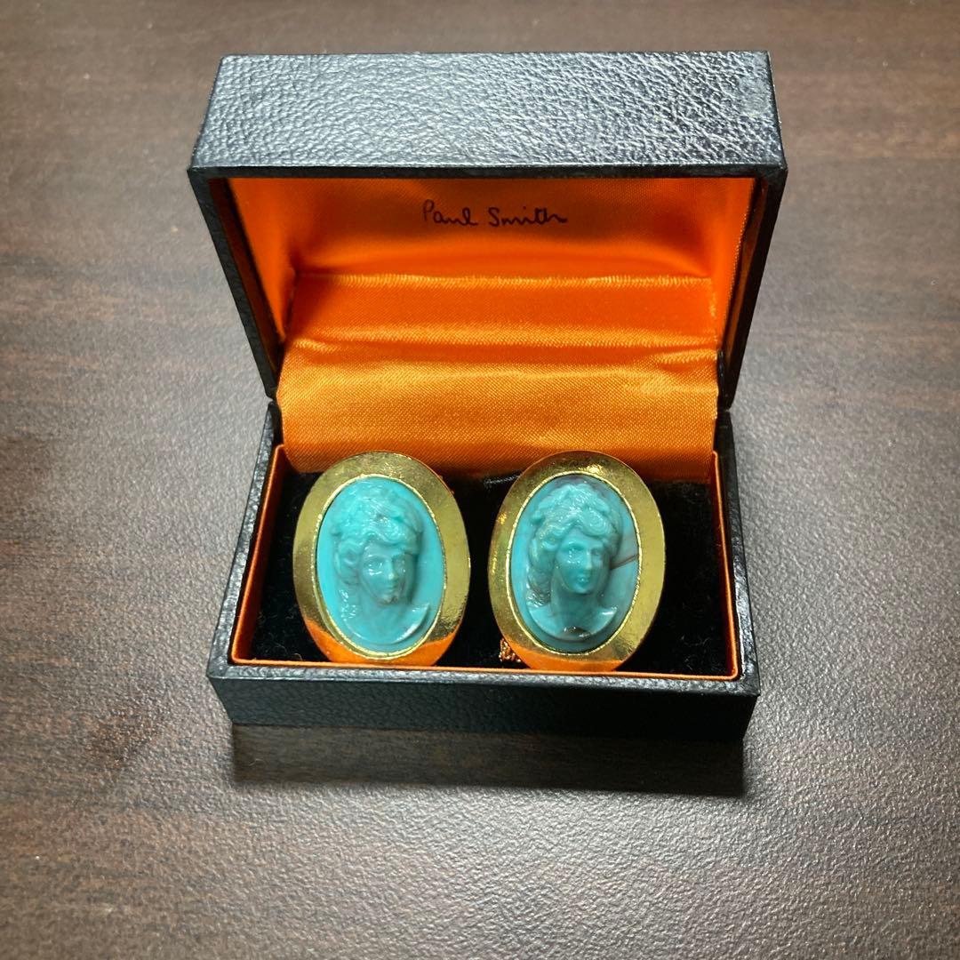 Paul Smith 青 カメオ カフリンクス