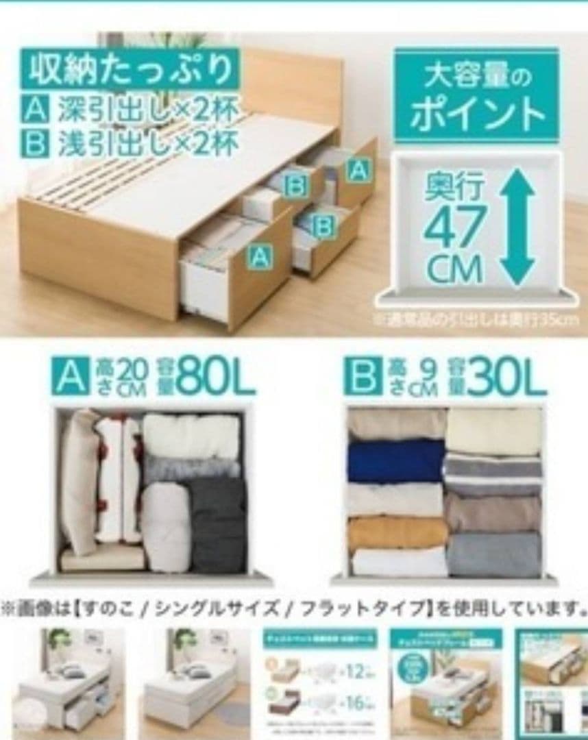 ニトリ・ベッドフレーム収納付シング