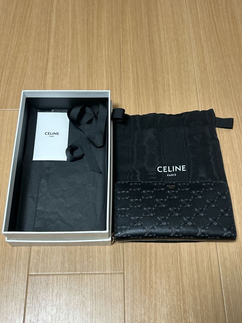 CELINE ブラックレザー 長財布