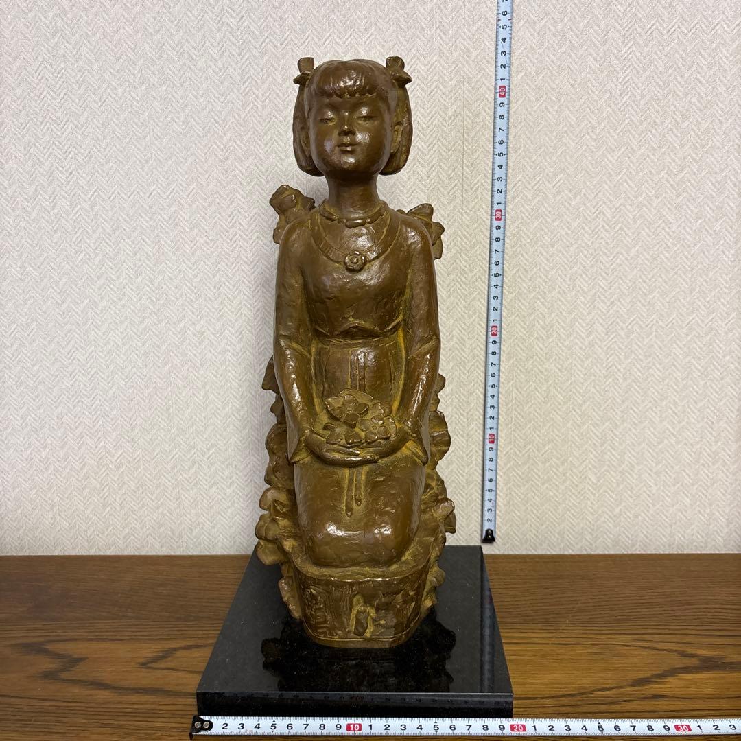 さっちゃん専用、ブロンズ像\"ねがい\" 矢野秀徳作