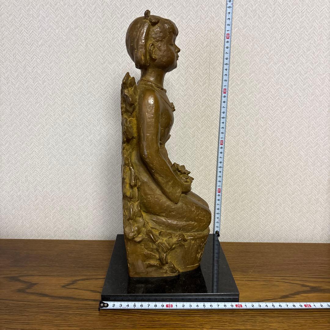 さっちゃん専用、ブロンズ像\"ねがい\" 矢野秀徳作