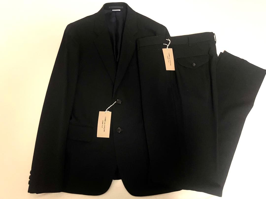 新品！コムデギャルソンオムプリュスPLUS 定番ウールギャバジンスーツネイビーM