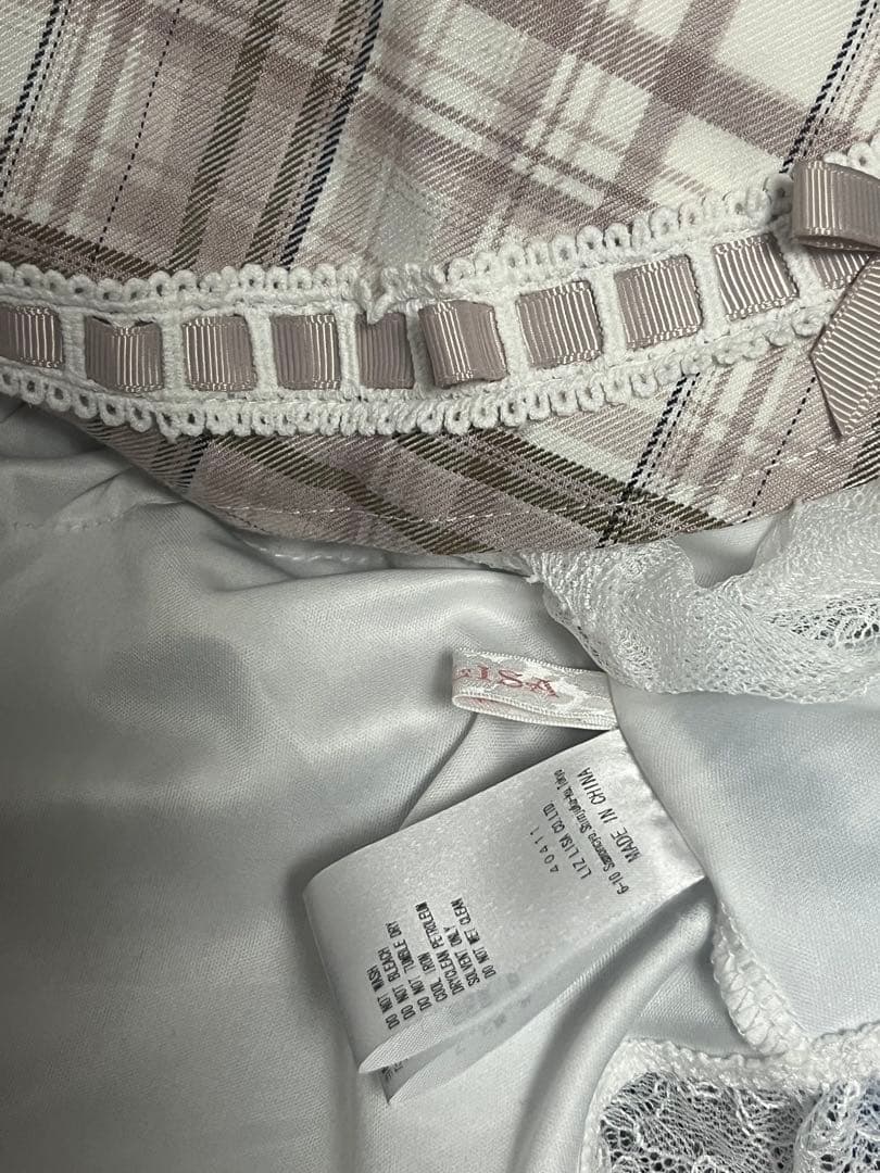 リズリサ はしごリボンチェックティアードスカパン