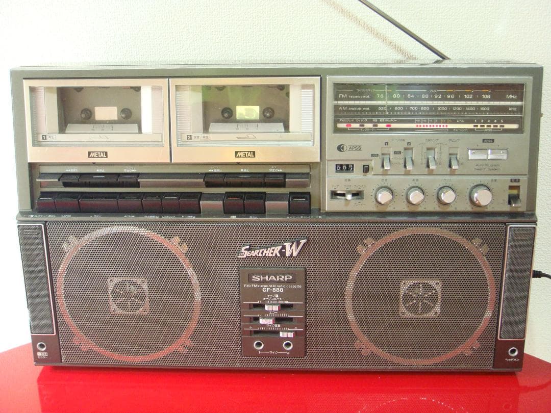 SHARP　＊昭和の音質重視ラジカセ　ザ・サーチャーW　GF８８８＊【訳アリ品】