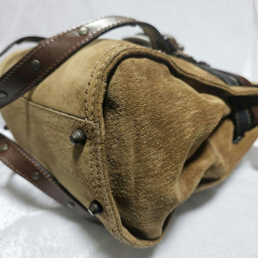 【美品】DOLCE & GABBANA スエードデニムハンドバッグ ヴィンテージ