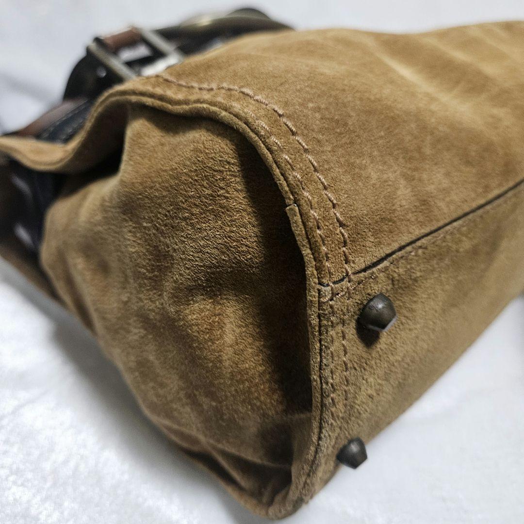 【美品】DOLCE & GABBANA スエードデニムハンドバッグ ヴィンテージ