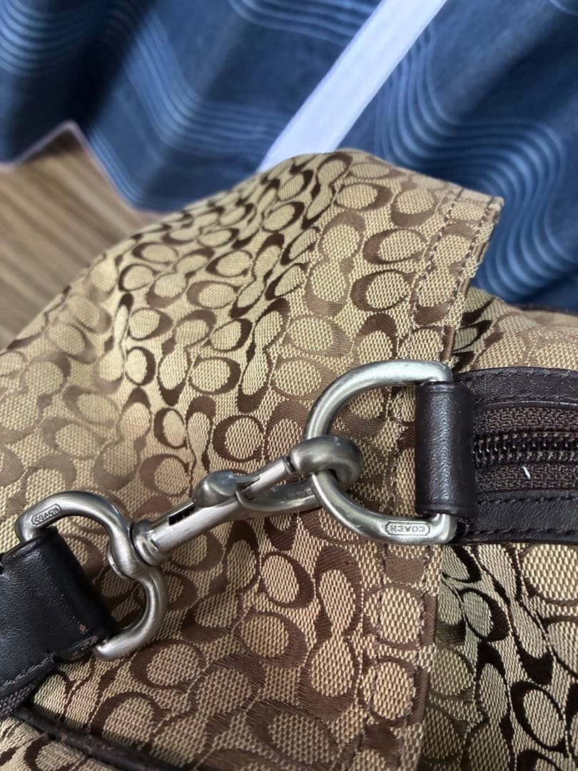 COACH コーチ ミニシグネチャー ストライプ ボストンバッグ