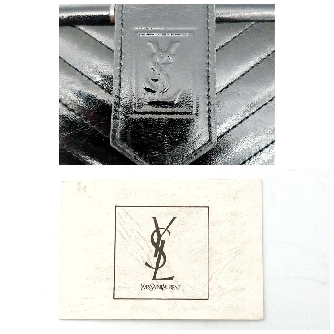 サンローラン　Vステッチ 黒 カサンドラ クラッチバッグ