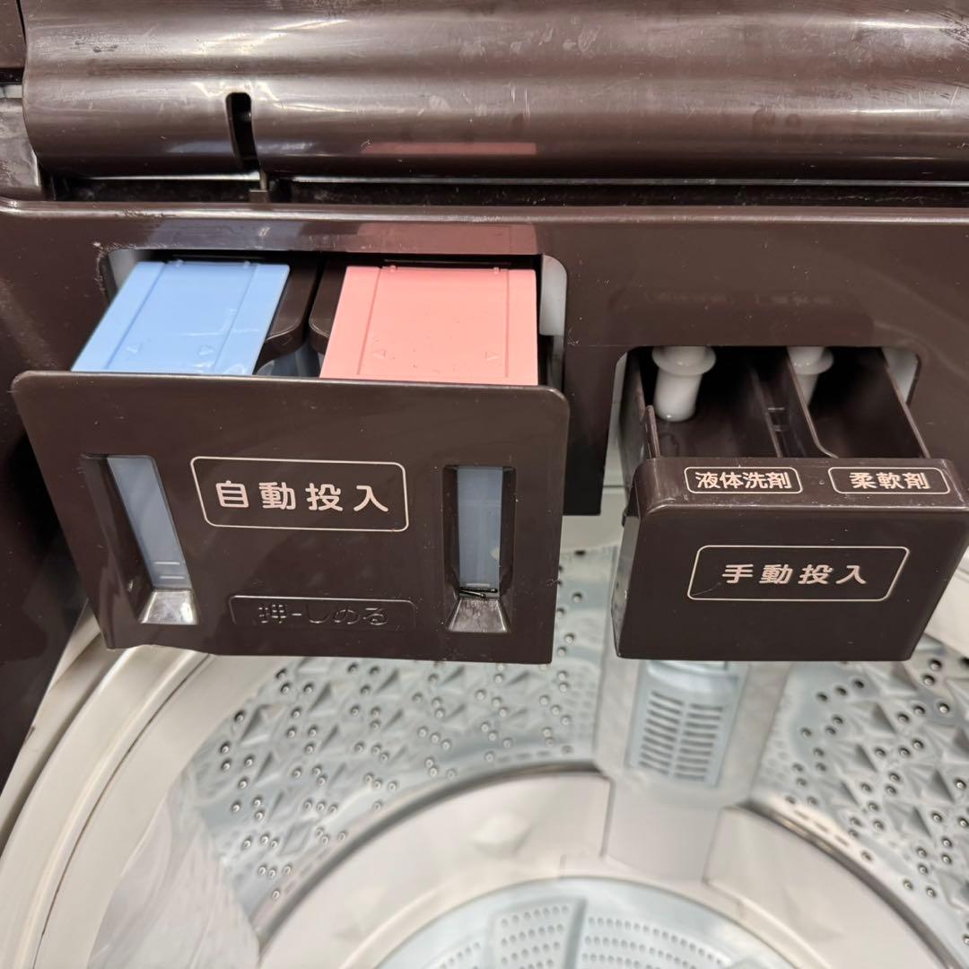 232 東芝 家庭用 洗濯機 10kg 洗剤自動投入 小型 同棲 ブラウンカラー