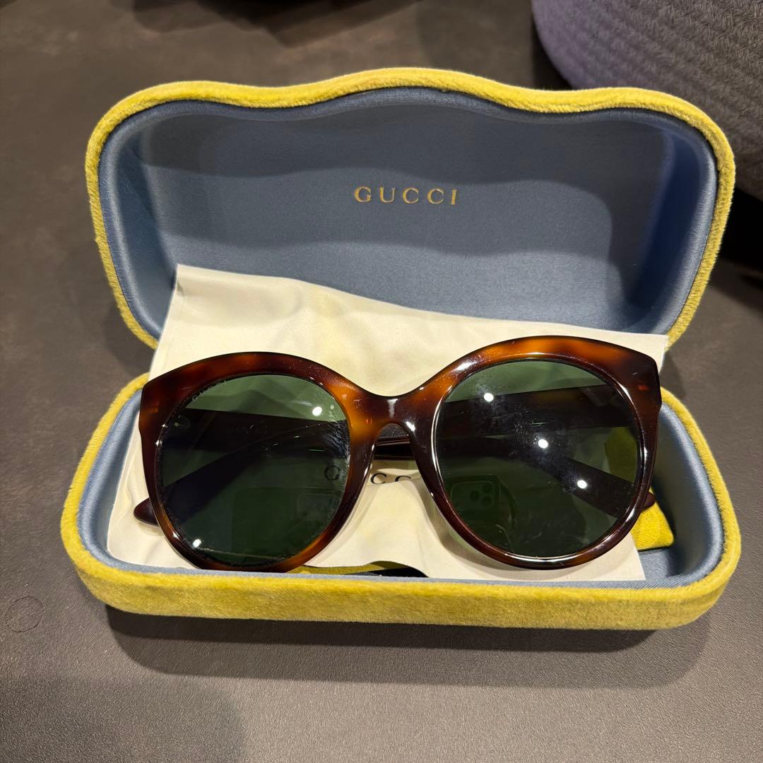 M GUCCI ブラウンラウンド型サングラス