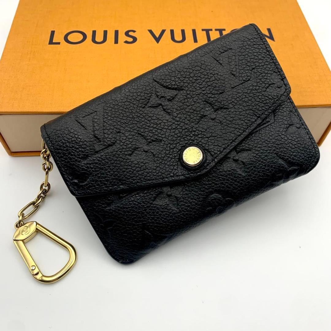 美品 ルイヴィトン ポシェットクレ 財布 ケース アンプラント レザー 黒