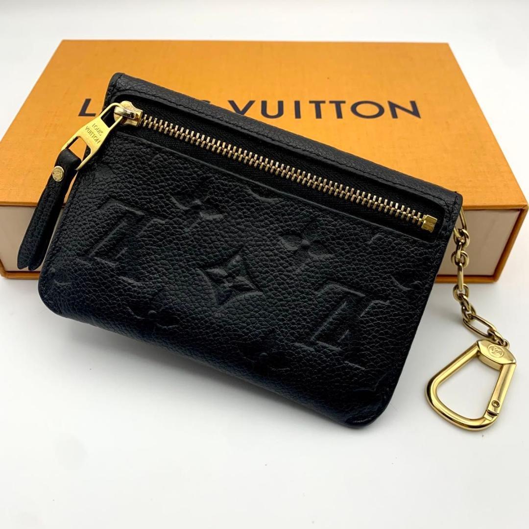 美品 ルイヴィトン ポシェットクレ 財布 ケース アンプラント レザー 黒