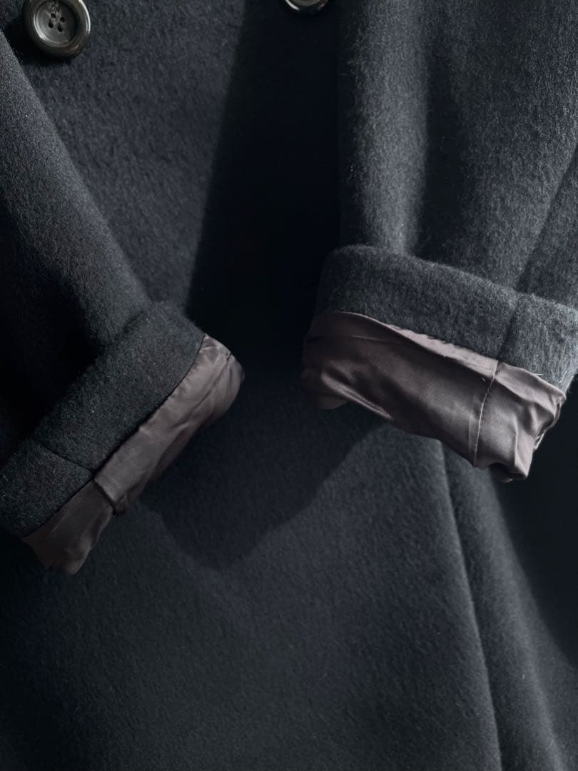 美品✨ティアラ　6.4万　ウール　ダブルブレスト　　コクーンPコート　黒　F