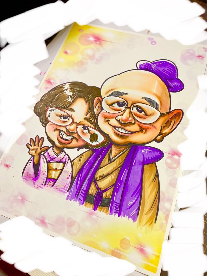 世界で1枚のオーダーメイド似顔絵★プレミアムver☆記念日★