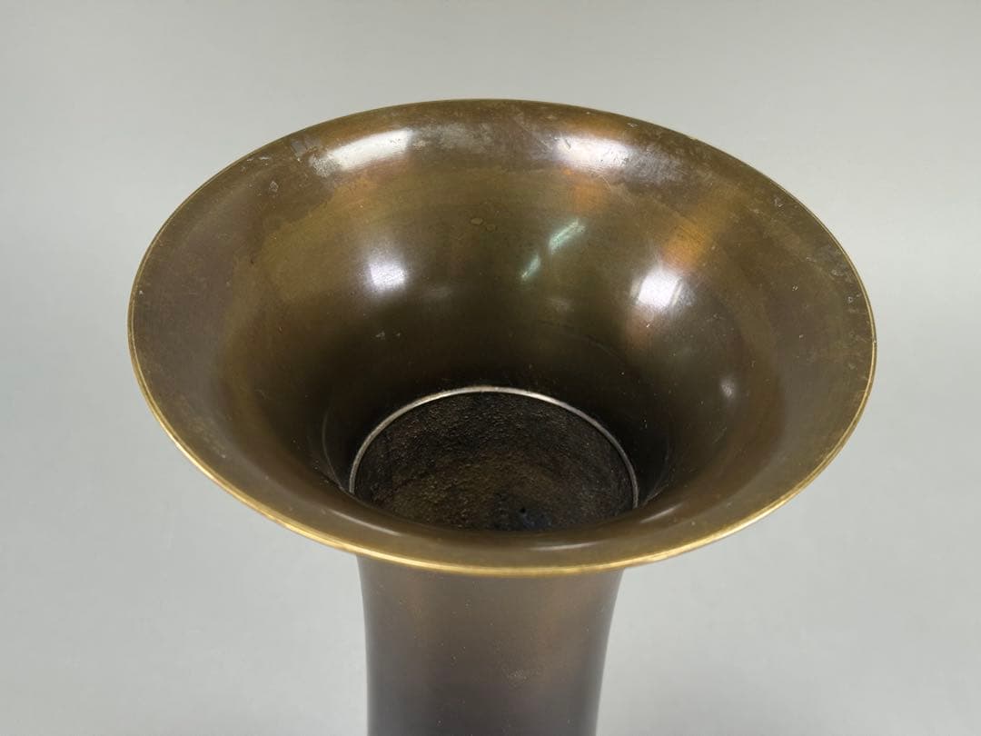 いけばな　池坊 唐銅花瓶　高さ31cm 銅花器　花瓶　華道具