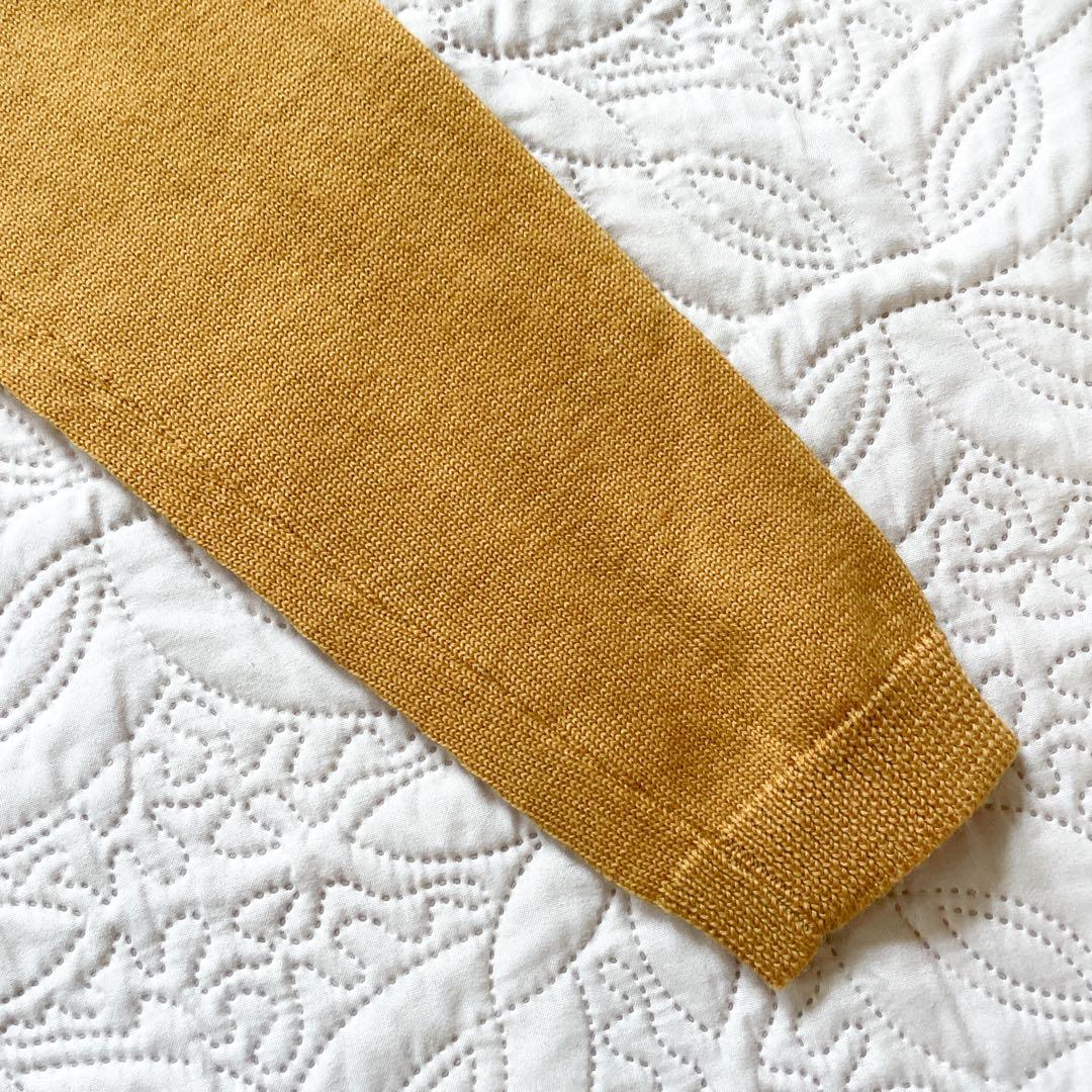 新品未使用　エムアンドキョウコ　ニット　チュニック　セーター　総柄　黄色　S1