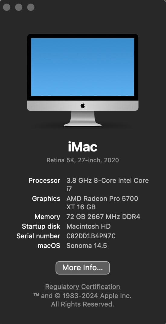 l*i様 iMac 27インチ 2020年 Core i7 メモリ72GB