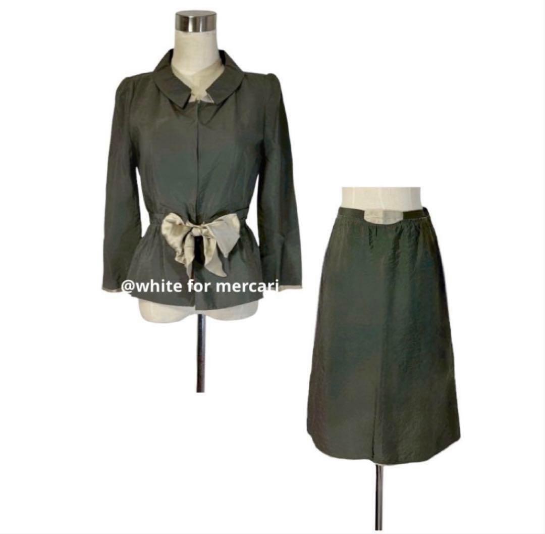 パリコレデザイナー 定価18万 シルク生地春夏スーツ セットアップ