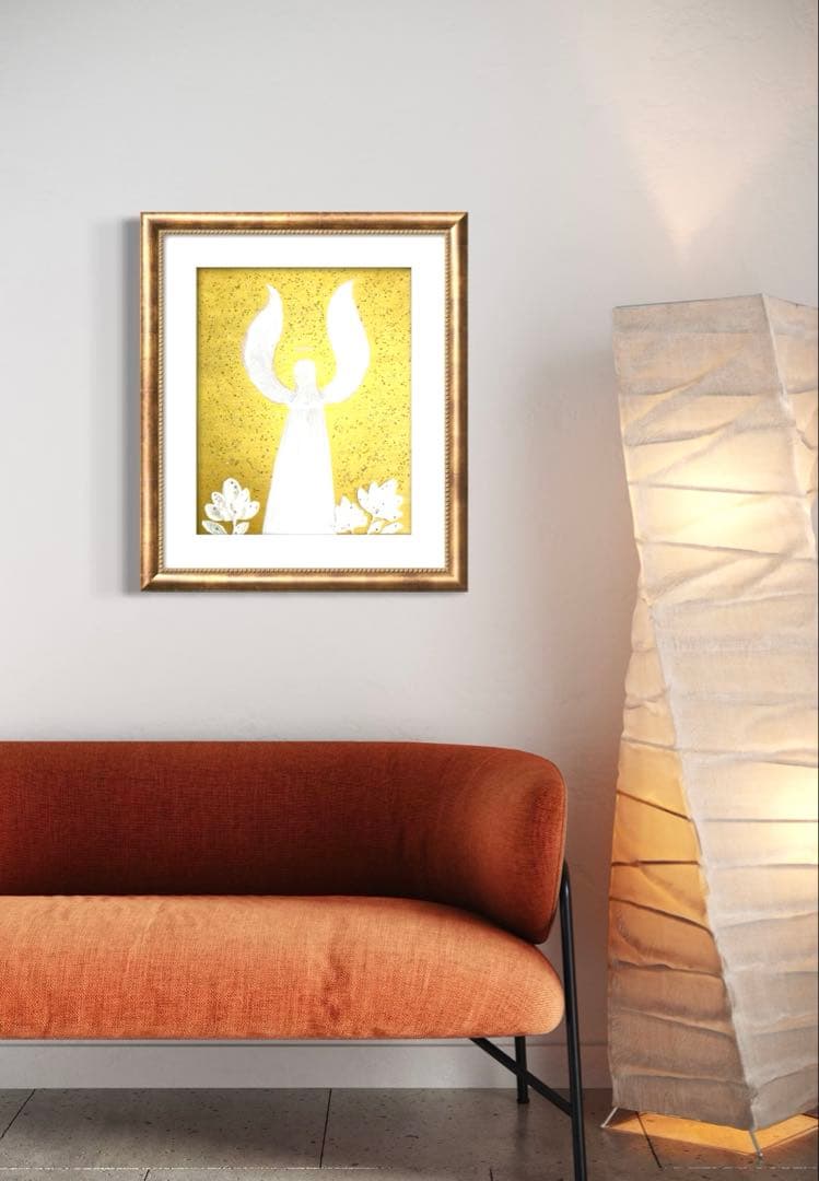 開運絵画　守護天使様　金箔　24金