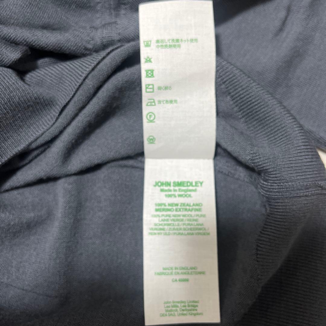 着用少　美品　JOHN SMEDLEY タートルネックセーター Lサイズ グレー