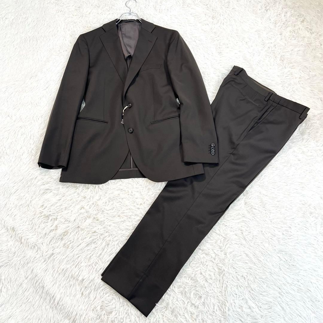 未使用タグ付スーツカンパニー高級カノニコCANONICO スーツ　ブラウン