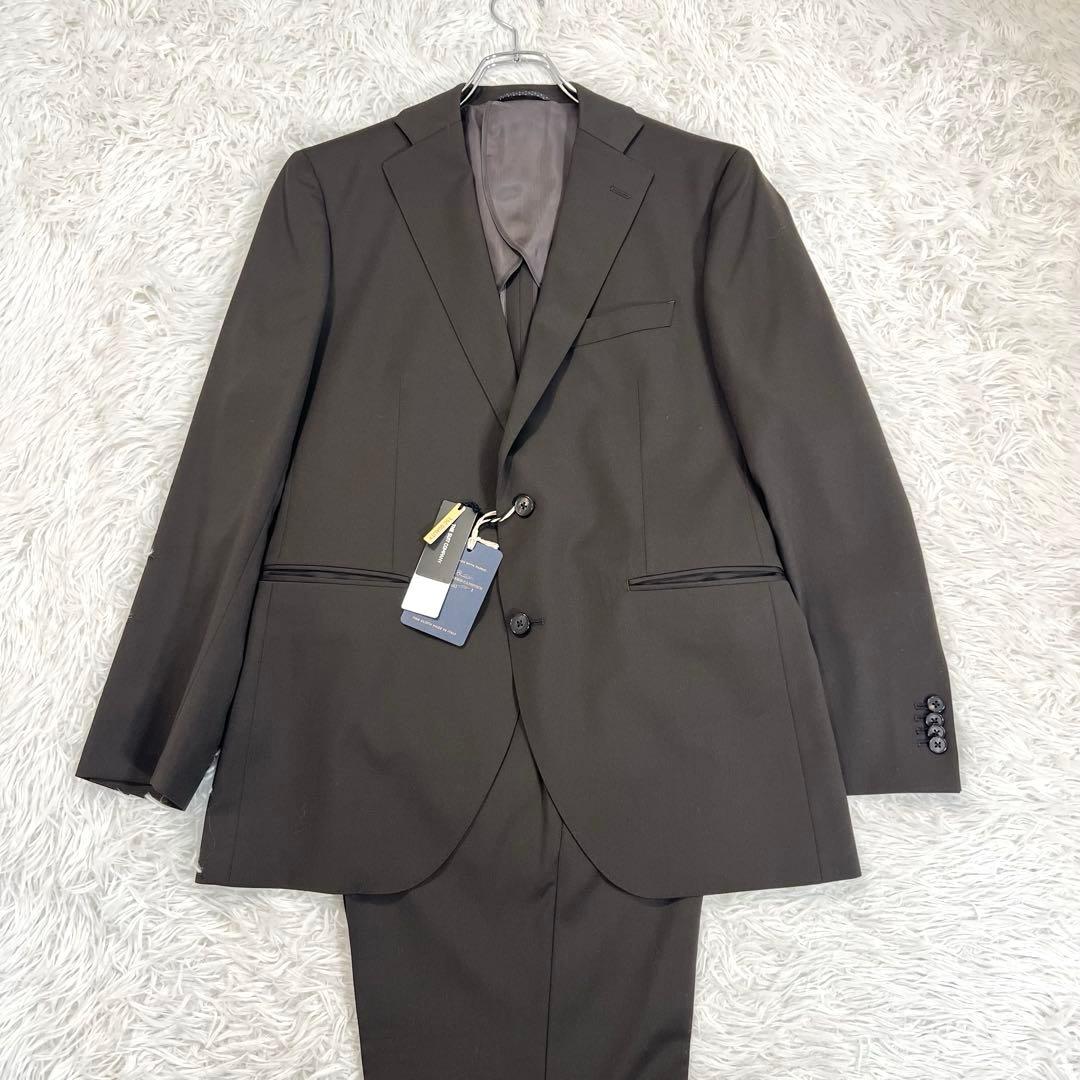 未使用タグ付スーツカンパニー高級カノニコCANONICO スーツ　ブラウン