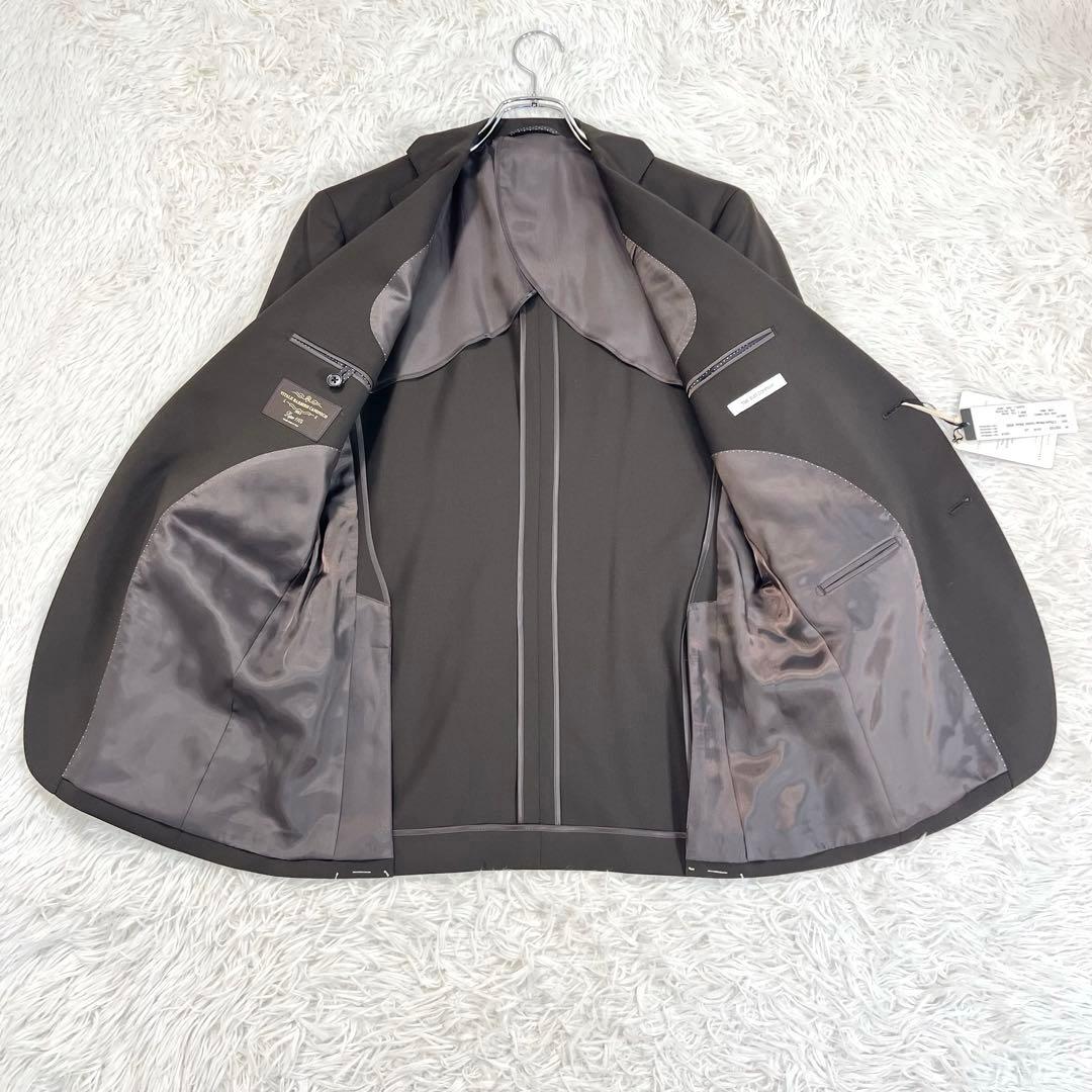 未使用タグ付スーツカンパニー高級カノニコCANONICO スーツ　ブラウン